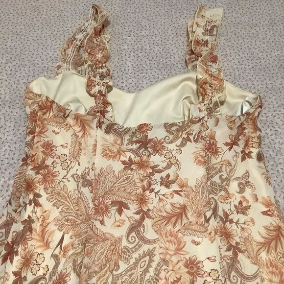 Connected Apparel Y2K Style Apricot Paisley Bohemian Fairycore Dress Size 10 - Picture 9 of 11